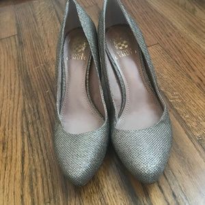 Vince Camuto Silver Glitter Heels
